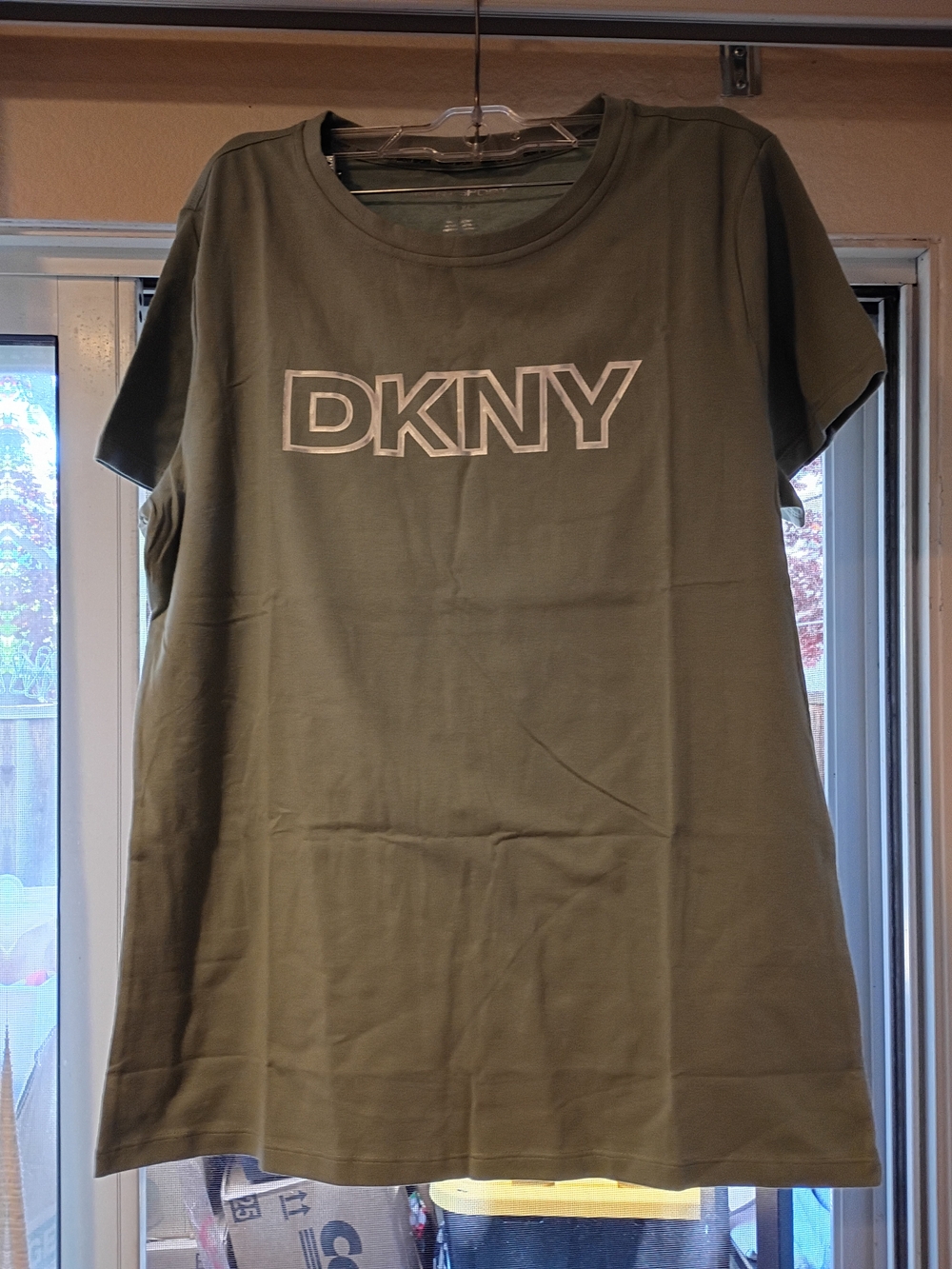 Brand New DKNY Olive Green Logo Tee